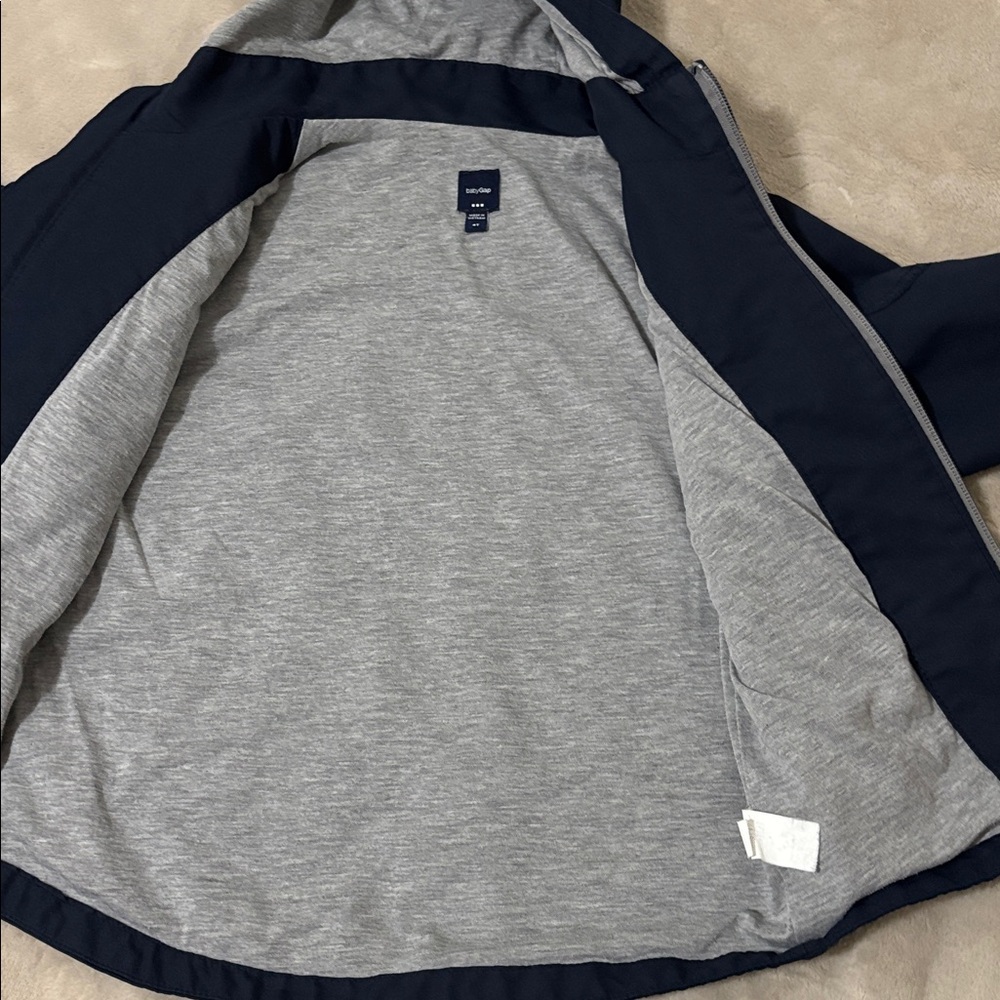 Baby Gap Navy Hooded Lined Jacket Size 4T - Picture 4 of 7